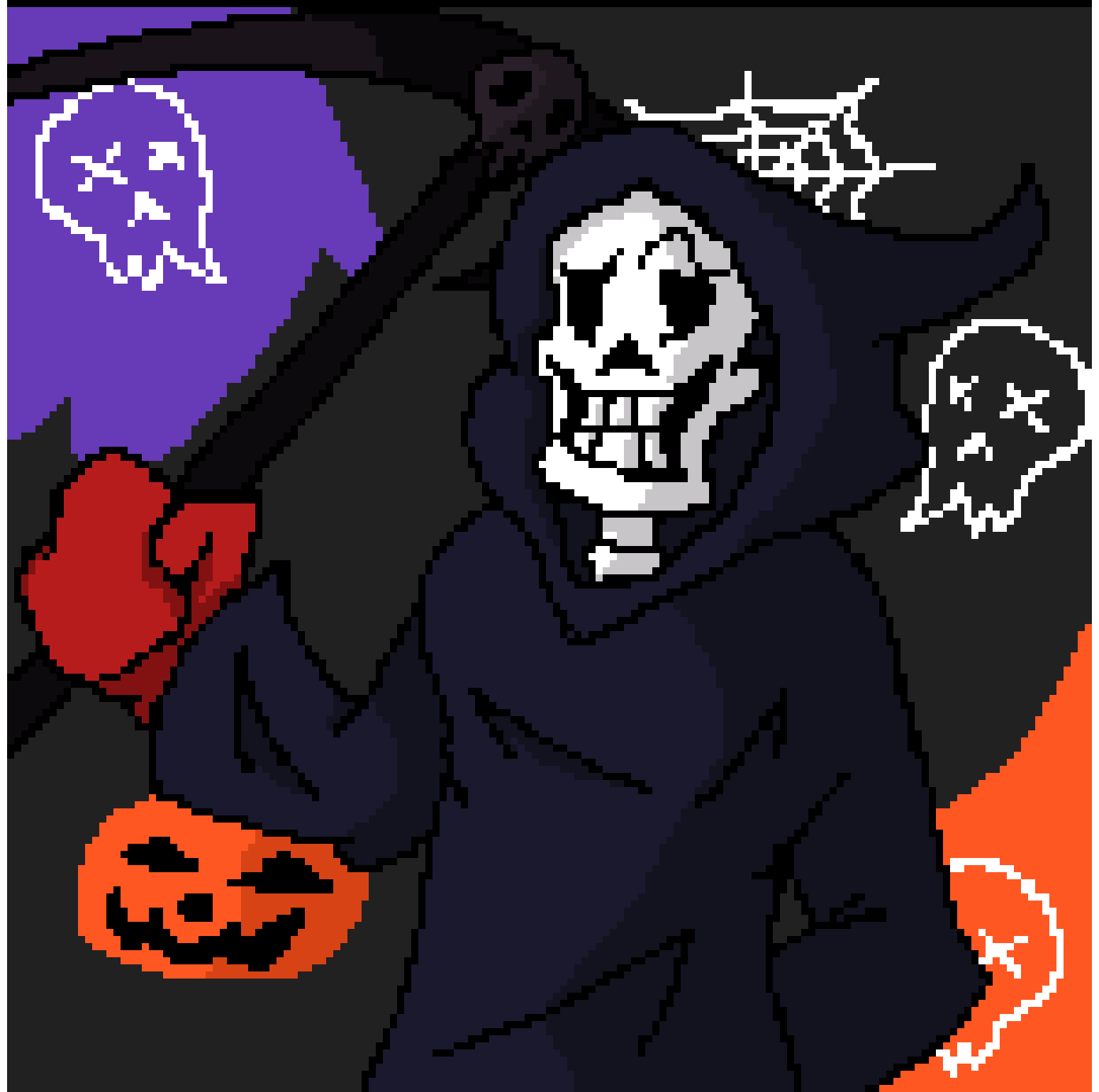 [eef2cd] I put Papyrus in a reaper costume lol. (I mmade this on pixel art @JustBlew)
