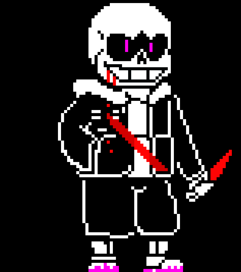 [2b9834] (eyes still pink)i will show you the meaning of a bad time!--- sans/shadow