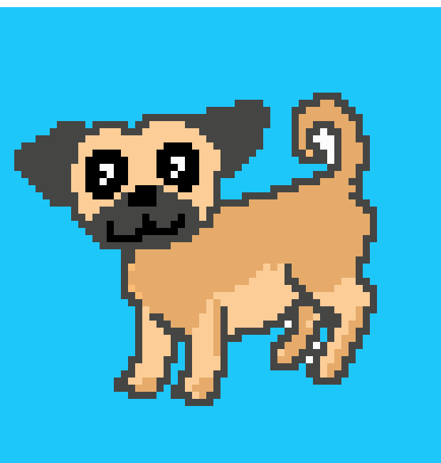 [9664c4] pug on blue