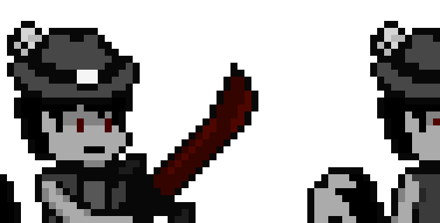 [6c26bc] DeltaRed: Mahogor Battle Sprites during Ch. 1 Weird Route (Equipped with Sword of Vengenace)
