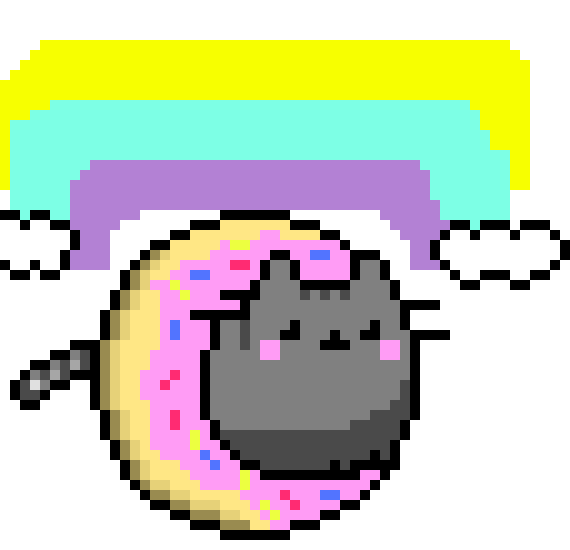 [3d4643] pusheen in a donut