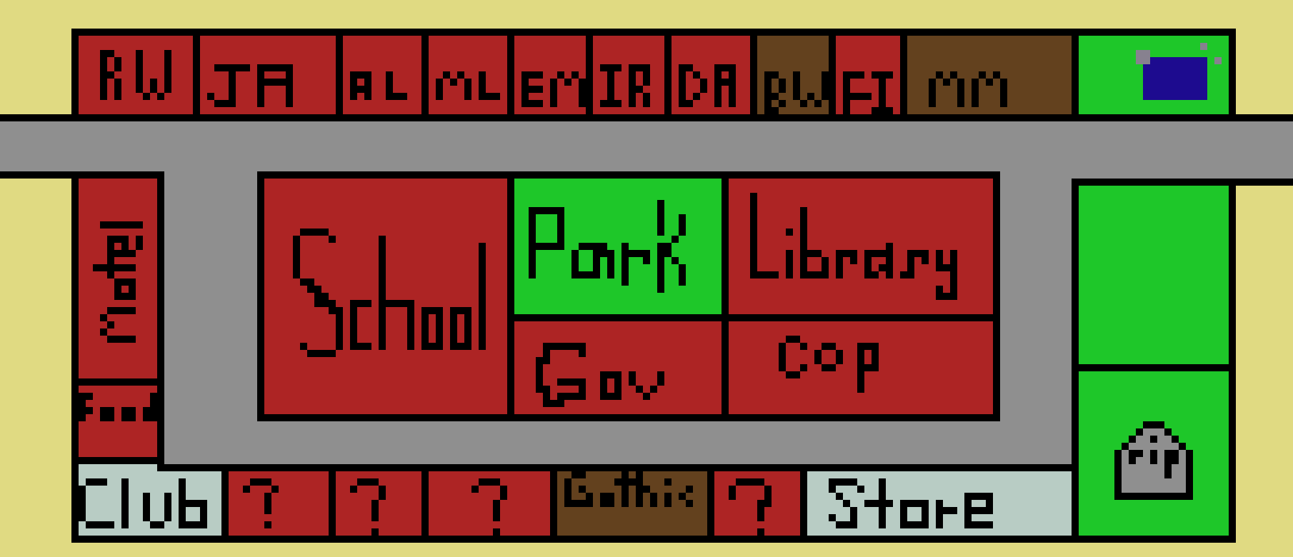 [4d9854] town pixel art