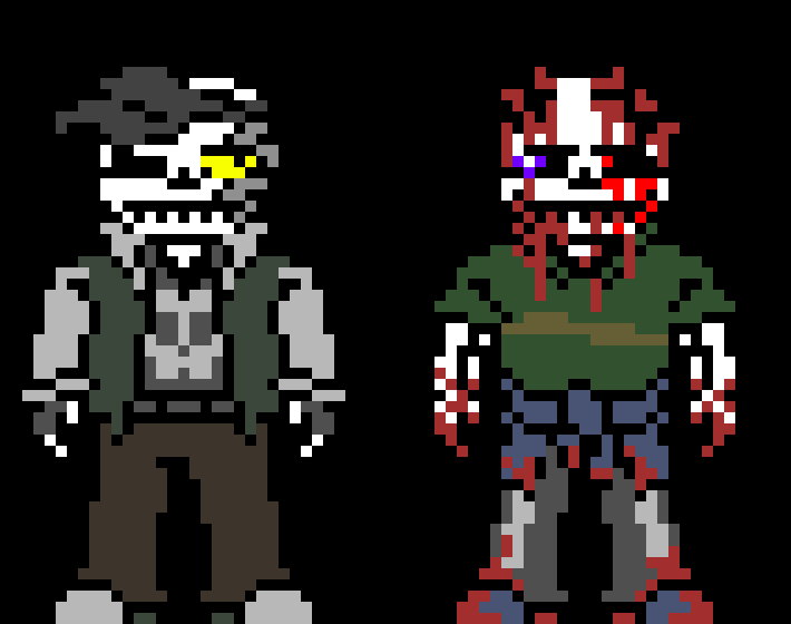 [57dac4] * Who... are you? "I'm you buddy..." * You are NOT me. "Dickhead yes I am" * No you're not... actually, Computer, scan this being. [[PROCESSING]] ... [[NAME: TERRORTALE - SANS (V14)]] * Aha! You aren't me! "Check yourself." * Okay then, Computer check me [[PROCESSING]] ... [[FOR THINE FREEDOM - CARITAS (V2? Terror Sans)]] * ... What...