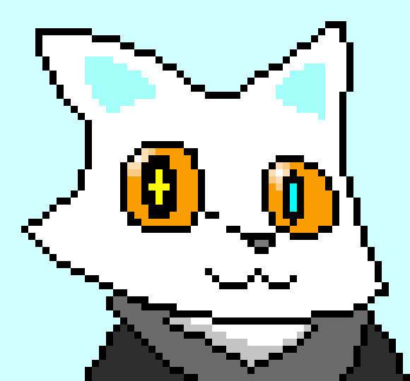 [5b2f3e] -star!umi is floating in the sky, holding a black block with a purple circle on it-