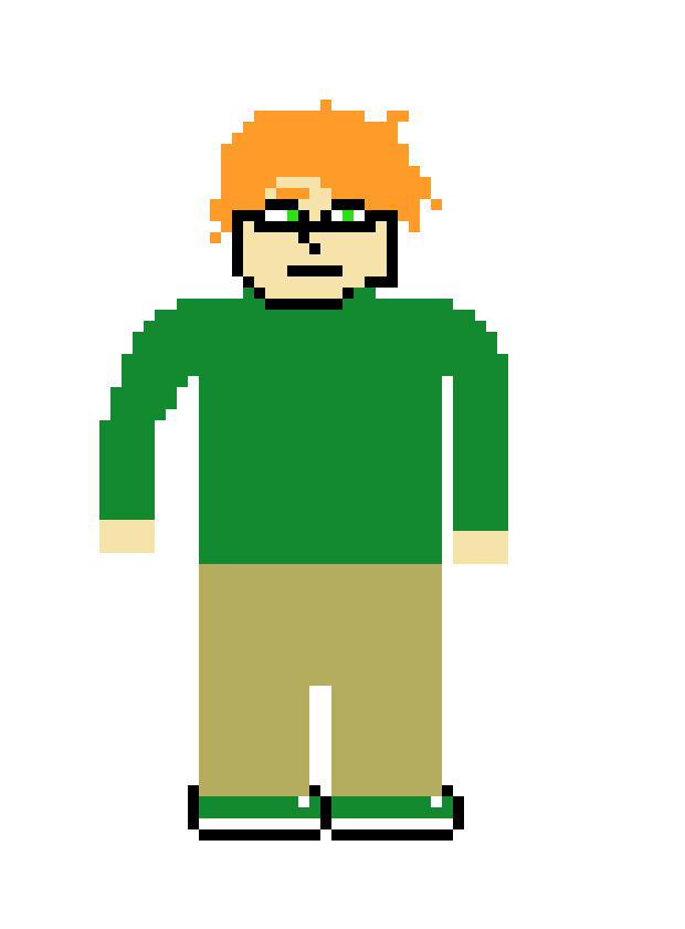 [4d9854] motel man pixel art