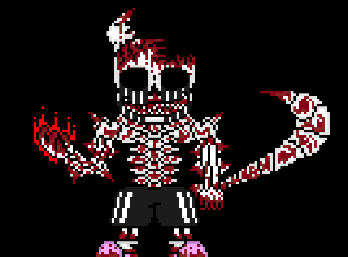 [e8cb42] ohhh what do we have here, a lil skeleton? *the tail stabs into poppy and the tail draws back to him* whats ya name buddy?