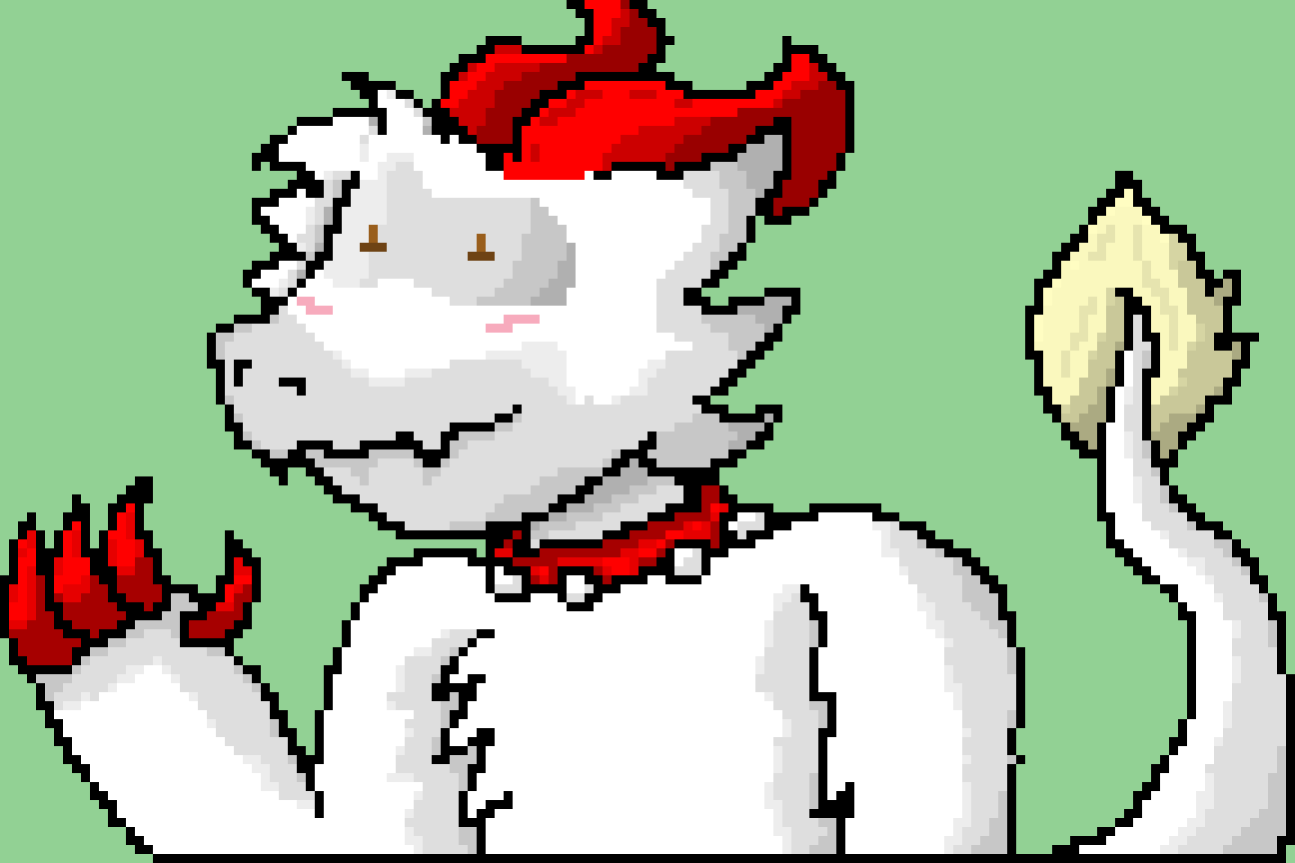 [95be89] Terrie: Well my claws are not one long enough and two sharp enough; I have no wings; And finally if my red hair was horns they`d be smaller sharper and not touching...