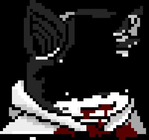 [d9ae9c] #7 arrives at gunthers house where finds the front door broken, he then gasps to see gunther on the floor covered in blood and with a hiole in his chest.He then runs back to tell the others what had happened* 