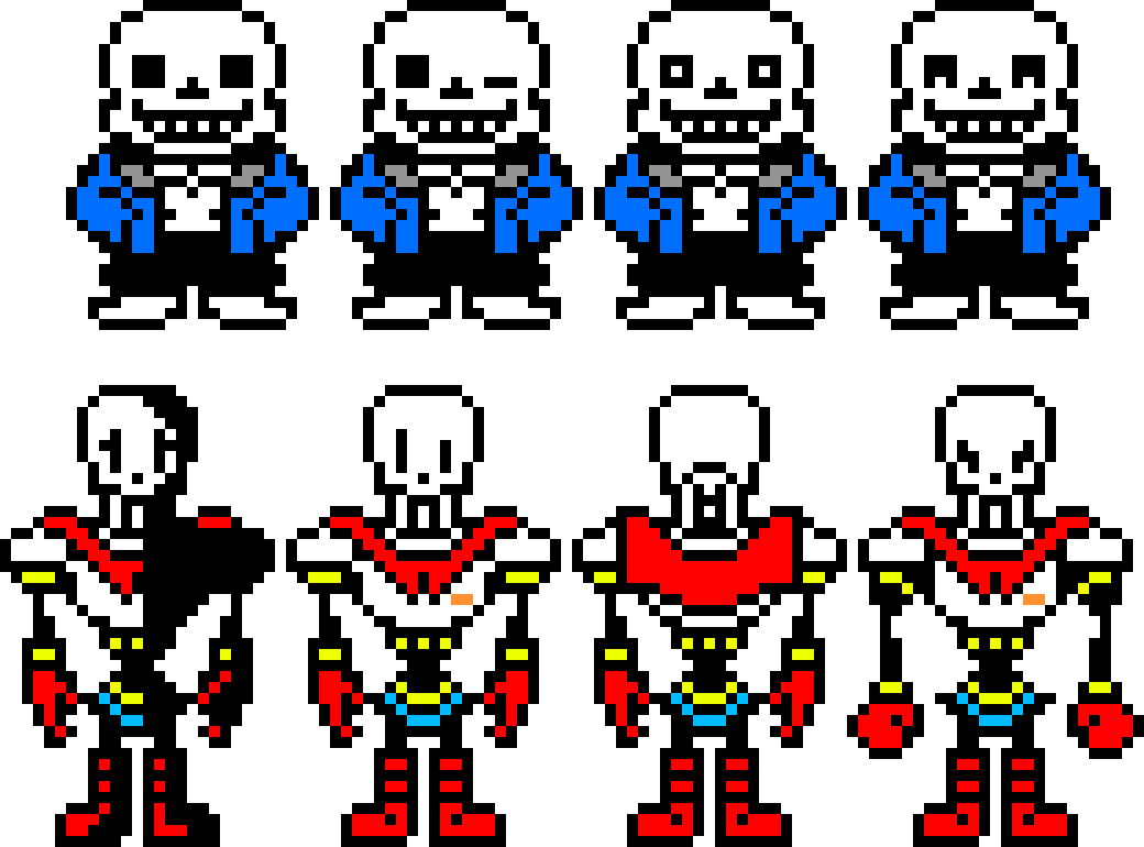 [98d149] 4 sans and 4 PAPYRUS sprites