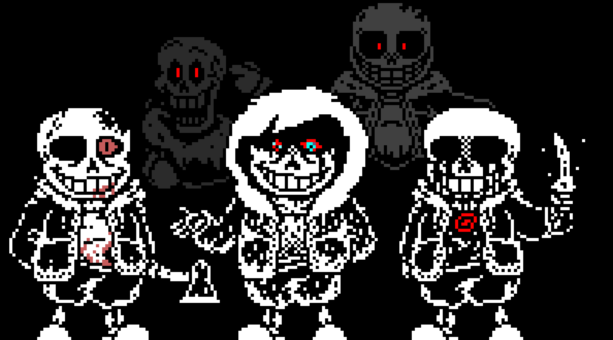 [95be89] Murder Time Trio + Ghost Papyrus and Insanity Sans | Dumbass idea... And clearly someone else, is gonna fix, it but eh...