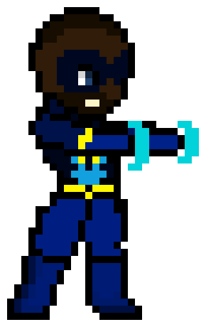 [793fd8] Black Lightning Shooting Pixel Art