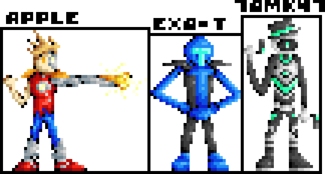 [ca38aa] well, they're just mega man style peoples and i've made three of them so far. i like to think of them as their own separate entity instead of the actual person