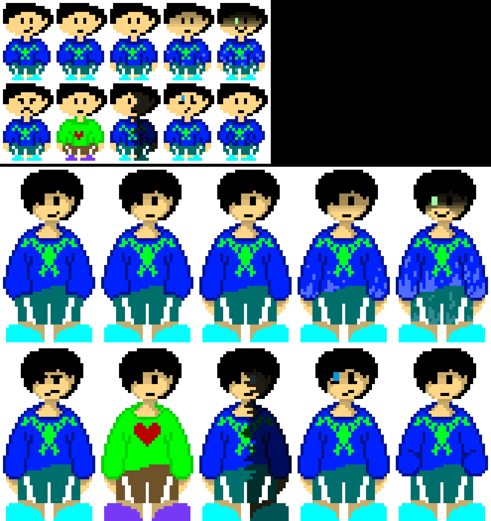 [583245] Also... Arratale, doesn't really- go with overworld sprites, cause I lack the skill to make them even then... I think the fuller body sprites work better anyway...