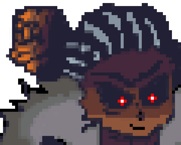 [e27272] Death: If only he knew i don't feel pain..*he kicks the bones away and slams cherry to the ground and kicks him in the face then teleports onto blasters in the air and they fire*