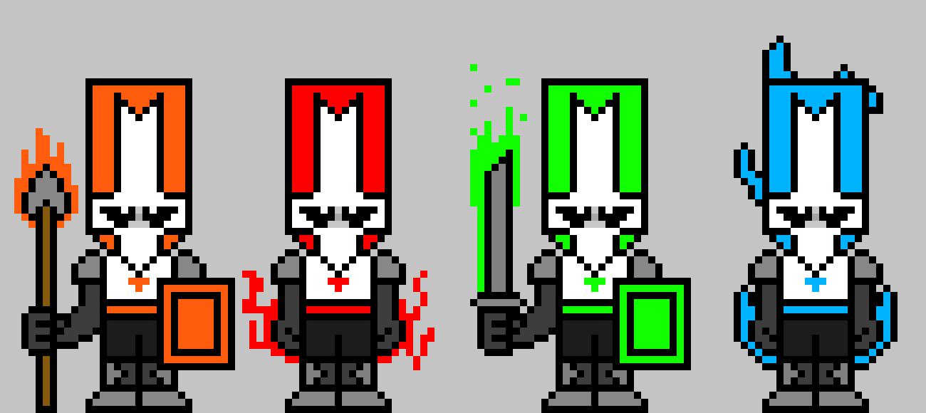 [30dec3] (using their powers and science skills, red and orange protect the rapidly-attacking blue and green.)