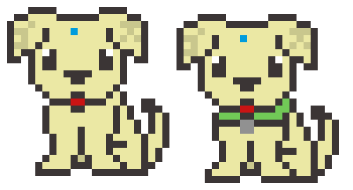 [1ff052] Buddy with and without collar