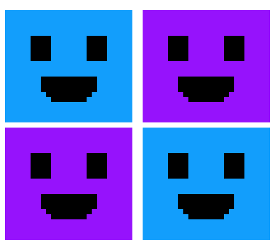 [9664c4] Blue and Purple Smiley Faces