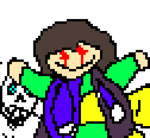 [53a360] the abomination sends 14 knives and 9 gaster blasters firing at ian and billy and chaos *