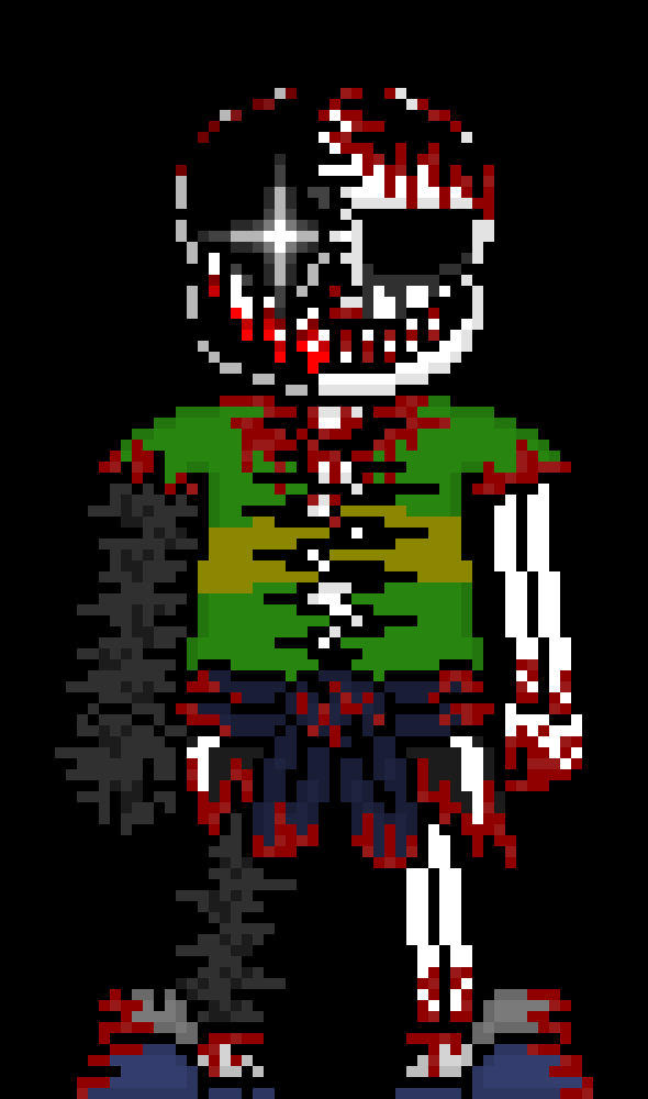 [57dac4] *suddenly claws out Chara's eyes then punches them, breaking their skull a bit*