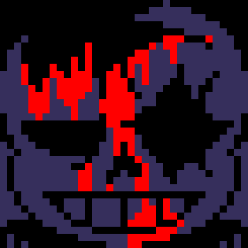 [7ce906] *(He'd glitch back to the roof, falling into the house.) -HorrorTale Sans