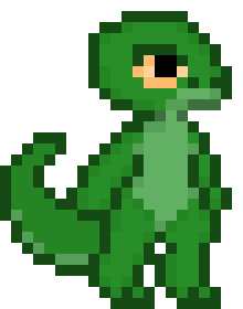 [379d08] [Eventualy, the Lizard stops, and picks up Lebby, holding them up to the taller Lizard]