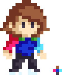 [8de716] my original sprite is the one on the left, and the one i worked on for 12 days is the one on the right. you can tell the second one took so much longer 'cus of proportions being good and all the shading i used