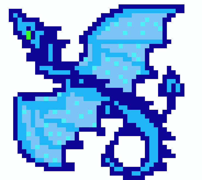 [f489cb] water dragon pixel art