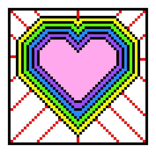 [9664c4] Radiating Rainbow Heart