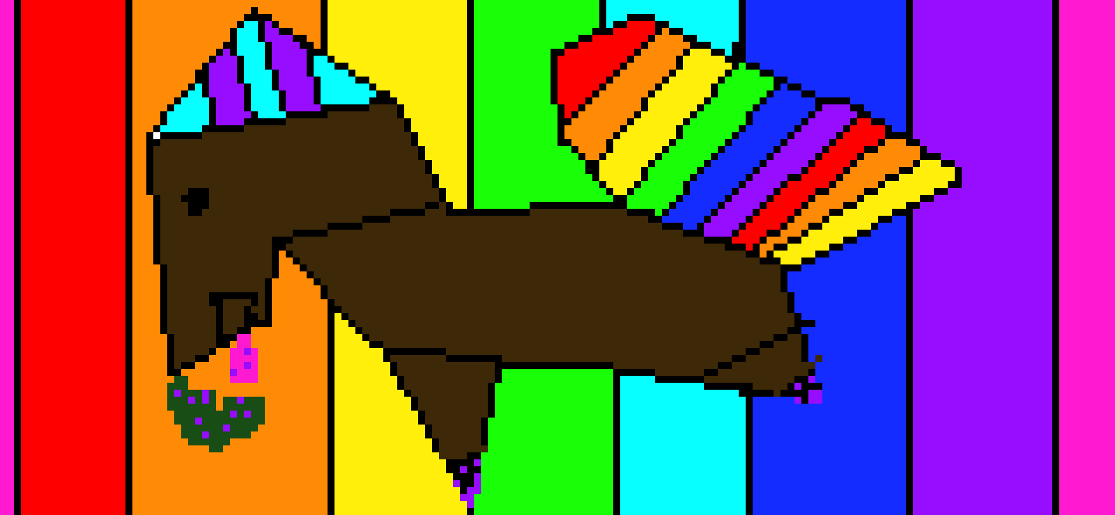 [bb24b4] rainbow horse