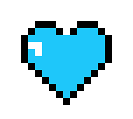 [000695] blue heart pixel