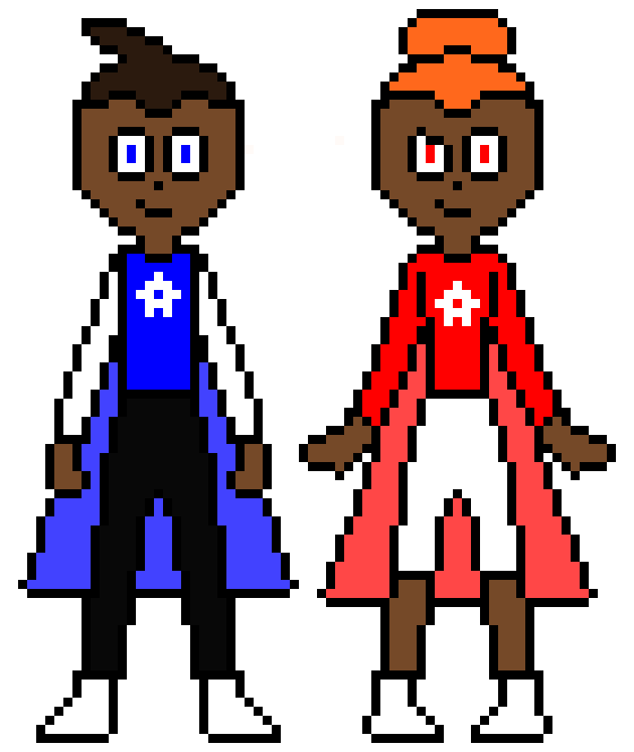[838cb8] Toonboy and Metagirl Pixel Art