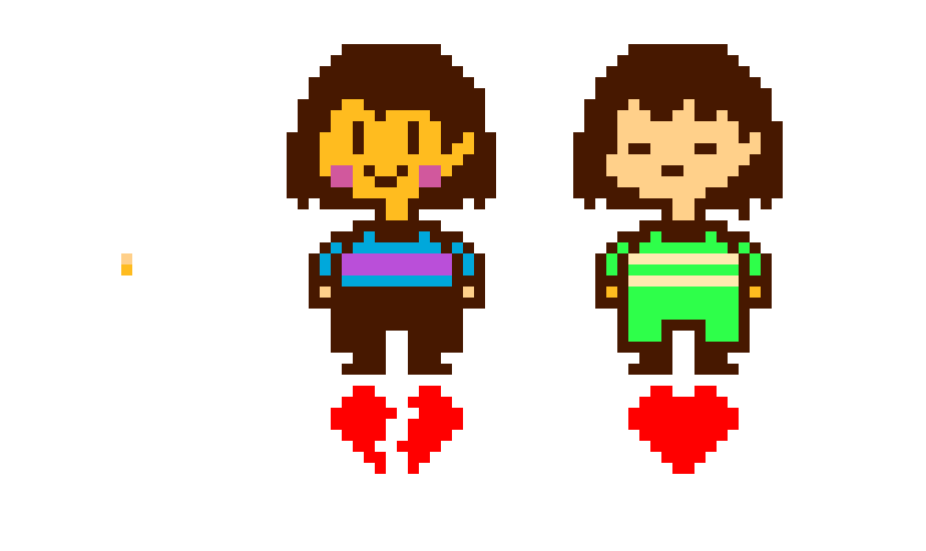 [af9d35] Chara and Frisk (Undertale) pallete swap
