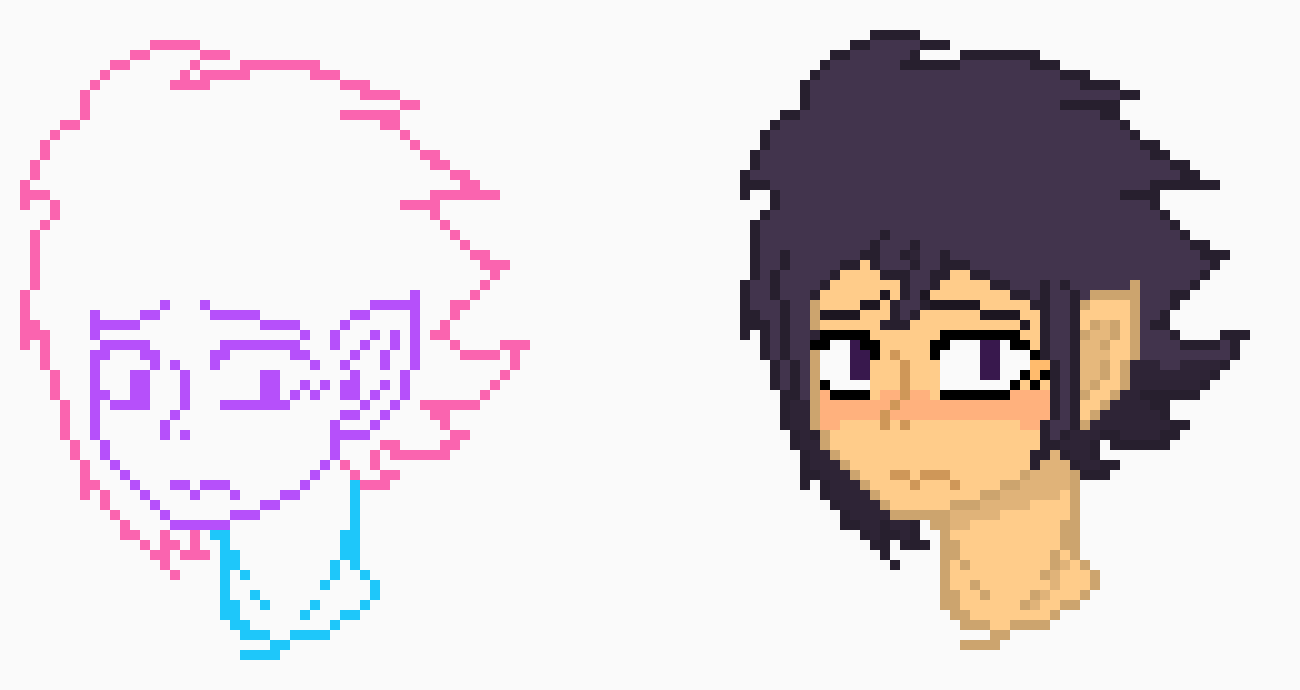 [9d1d8a] Bro. I started with the outline on the left and got to the bean on the right- I'm really getting better at pixel art.  -Conner/Daz