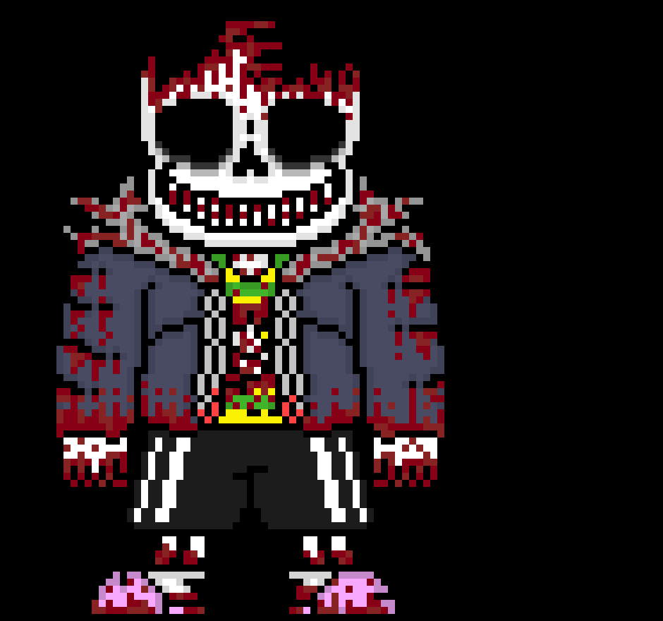 [e8cb42] *starts stabbing his unharmed arm with his axe then breaks off a piece of his and then trys to break his spine but stops right then and there* ahh what am i doing?!