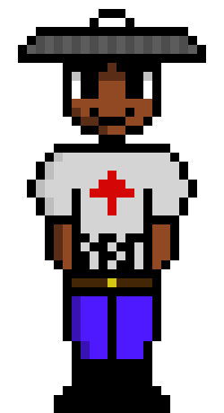 [8e9501] *Poofy sits down and cleans his gun*