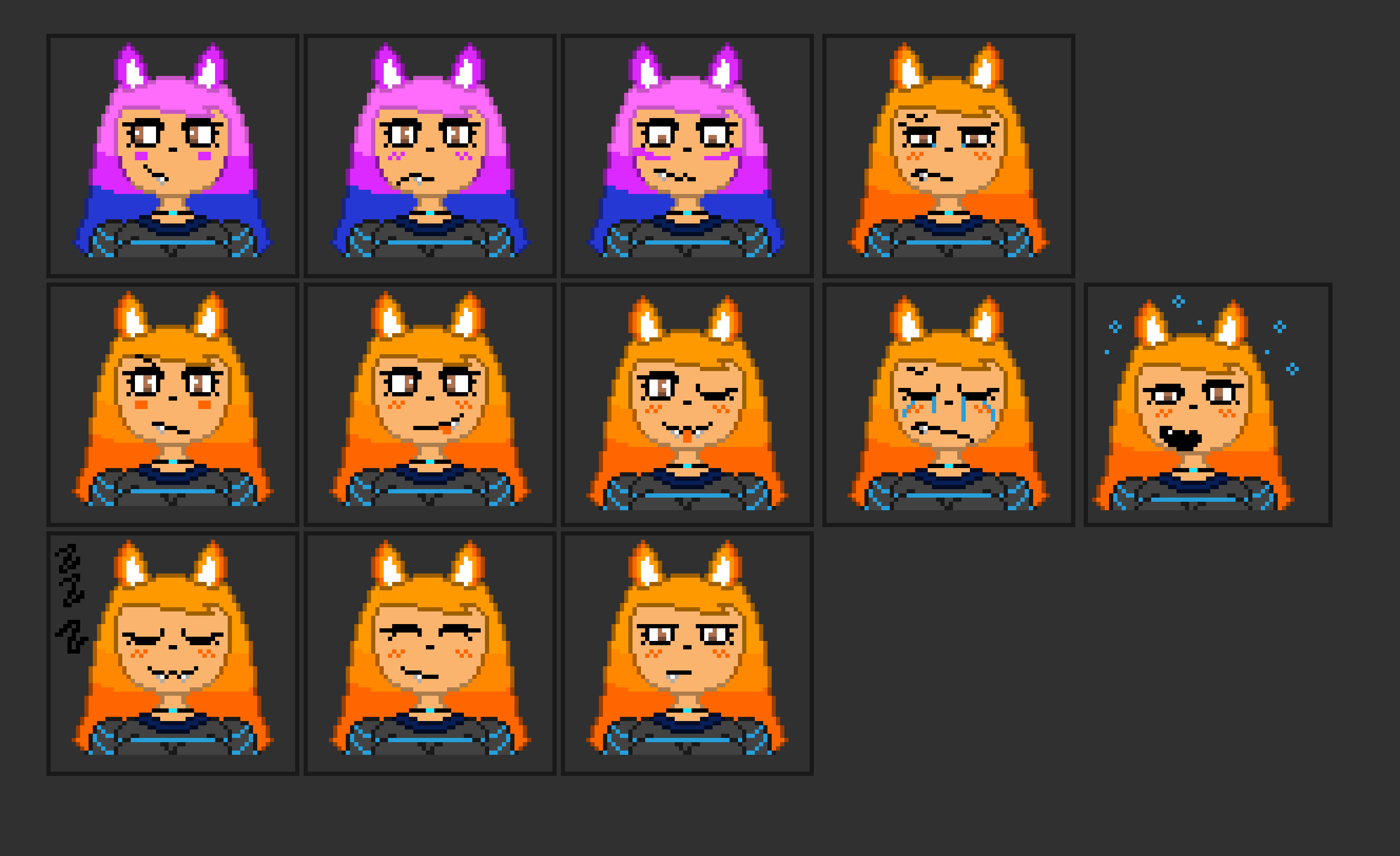 [4fbda4] so i can keep all these faces...i'm still not done changing the hair color...-Evan