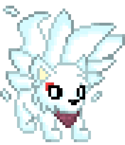 [5b2f3e] -he looks up- . . . -and proceeds to use his tails to write- Hello.