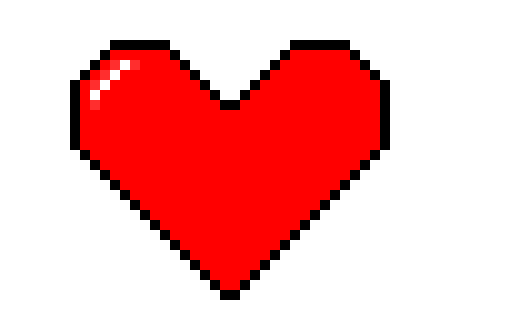 [9664c4] THE GAME 8 bit pixel heaart large