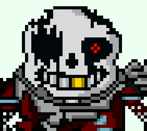 [53a360] Looks at killer sans's dust on the floor *
