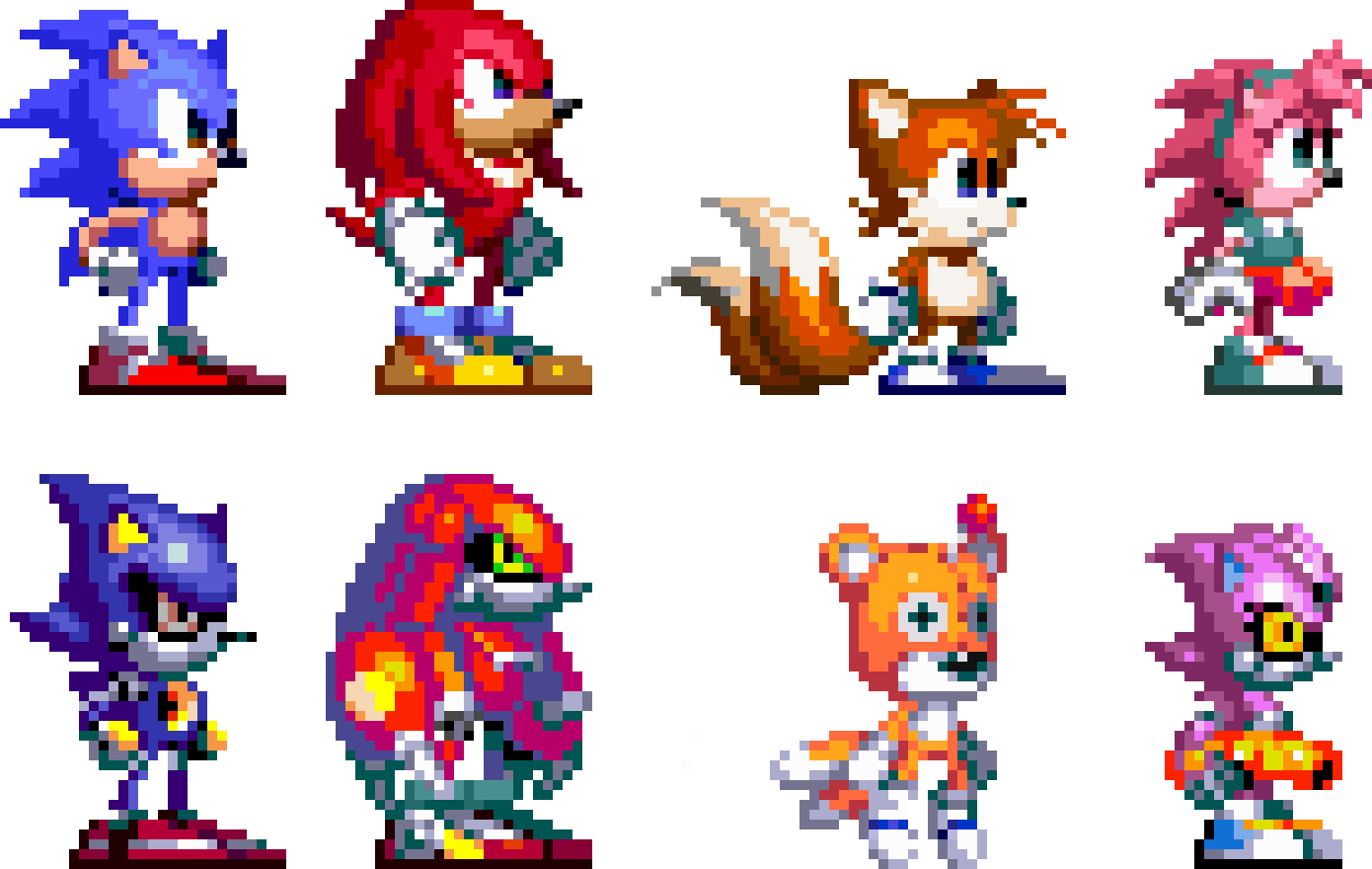 [70ea84] Team Sonic (+ Amy) + Team Metal (+ Metal Amy)