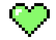 [b31704] 8-Bit green Heart 