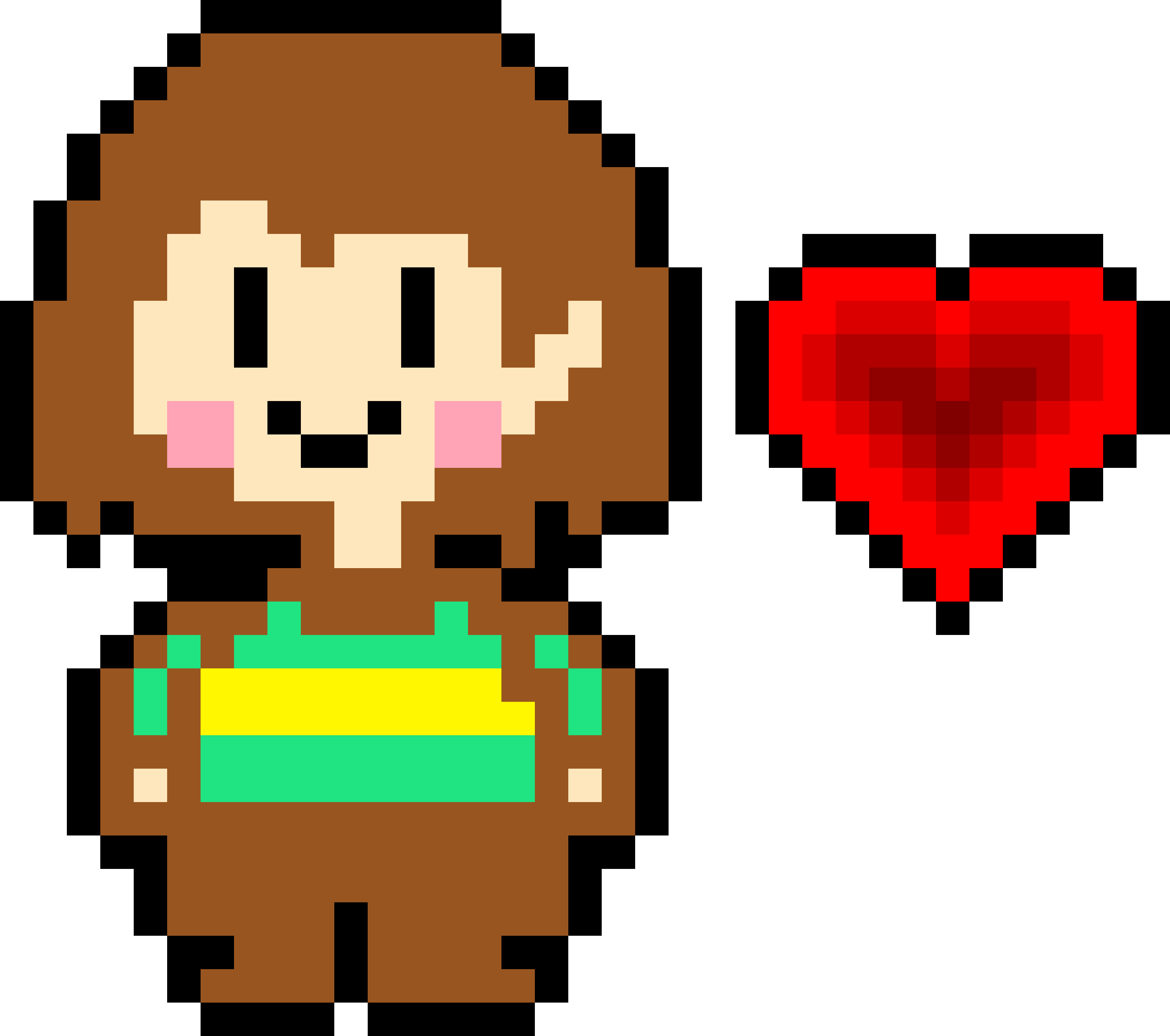 [0afdee] Chara And Her Soul Turning Good (Outlined)