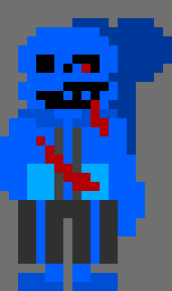 [990543] I'm pretty sure Warrior used this sprite. Could be wrong. Too many sanses to keep track of and there's bound to be a few blue ones like this. -T