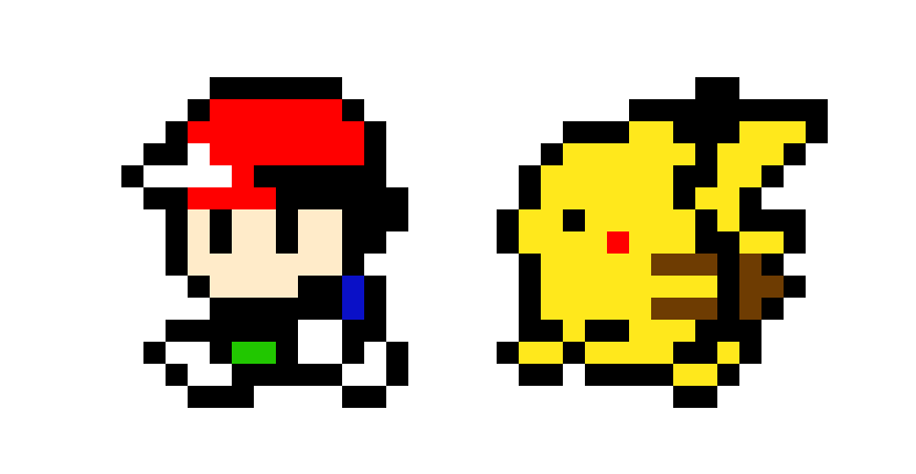 [270fcb] Ash and Pikachu pixel art