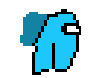 [130bb7] pixel art among us cyan