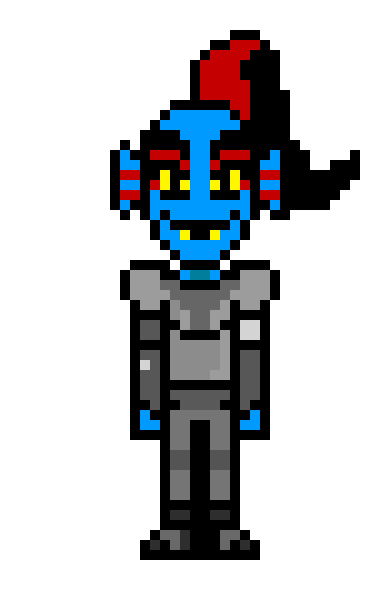 [9664c4] Undyne Medieval Tale Front/Back/Side