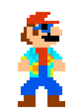 [9664c4] Mario's Sunshine Outfit Pixel Art