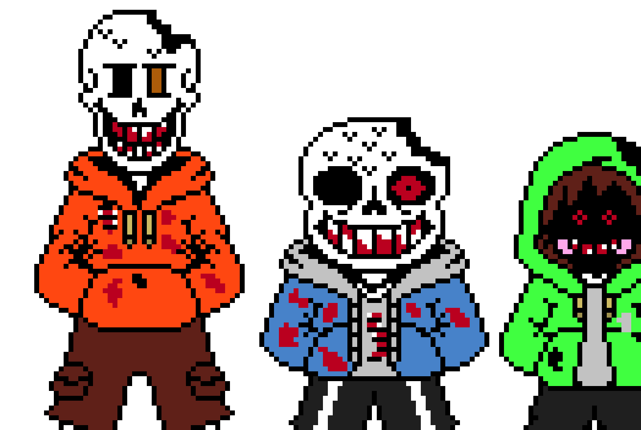[61303f] Horror Time Trio Sans Papyrus and Chara