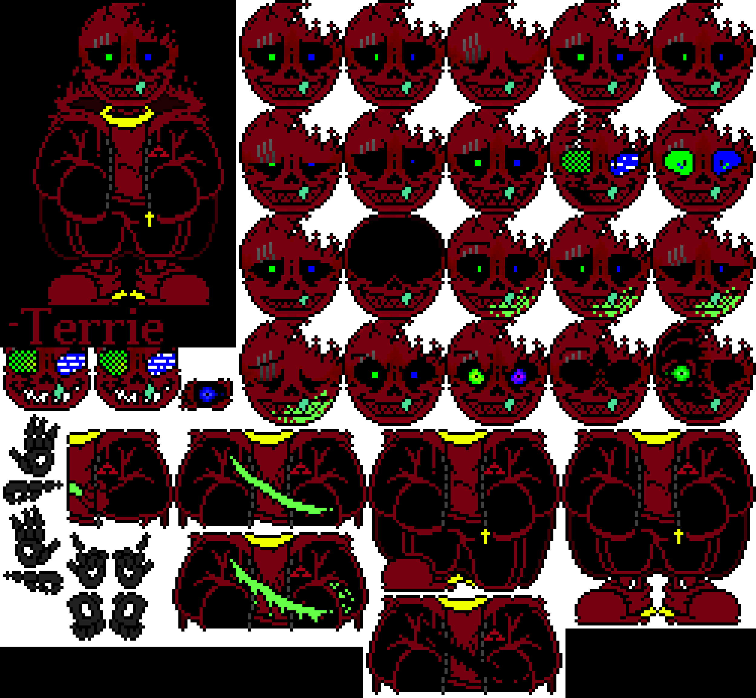 [95be89] "[Rework] Classic!Warped!ArraFell Sans | Removed the background on basically everything but the main sprite and my name, for a animation... -Terrie