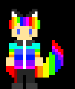 [dfe0bd] *ontop of mike* hello there mortals.((heya pam))-rainbow the smol fox